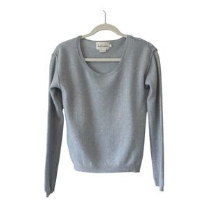 Absolut Cashmere Light Blue Button Detail Round Neck Sweater - Size Large (EU)